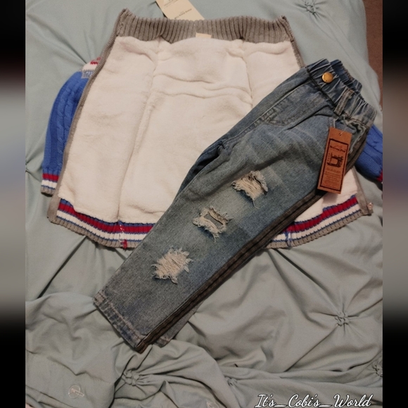 Toddler Boy's Sweater and Jeans Set - Picture 3 of 5